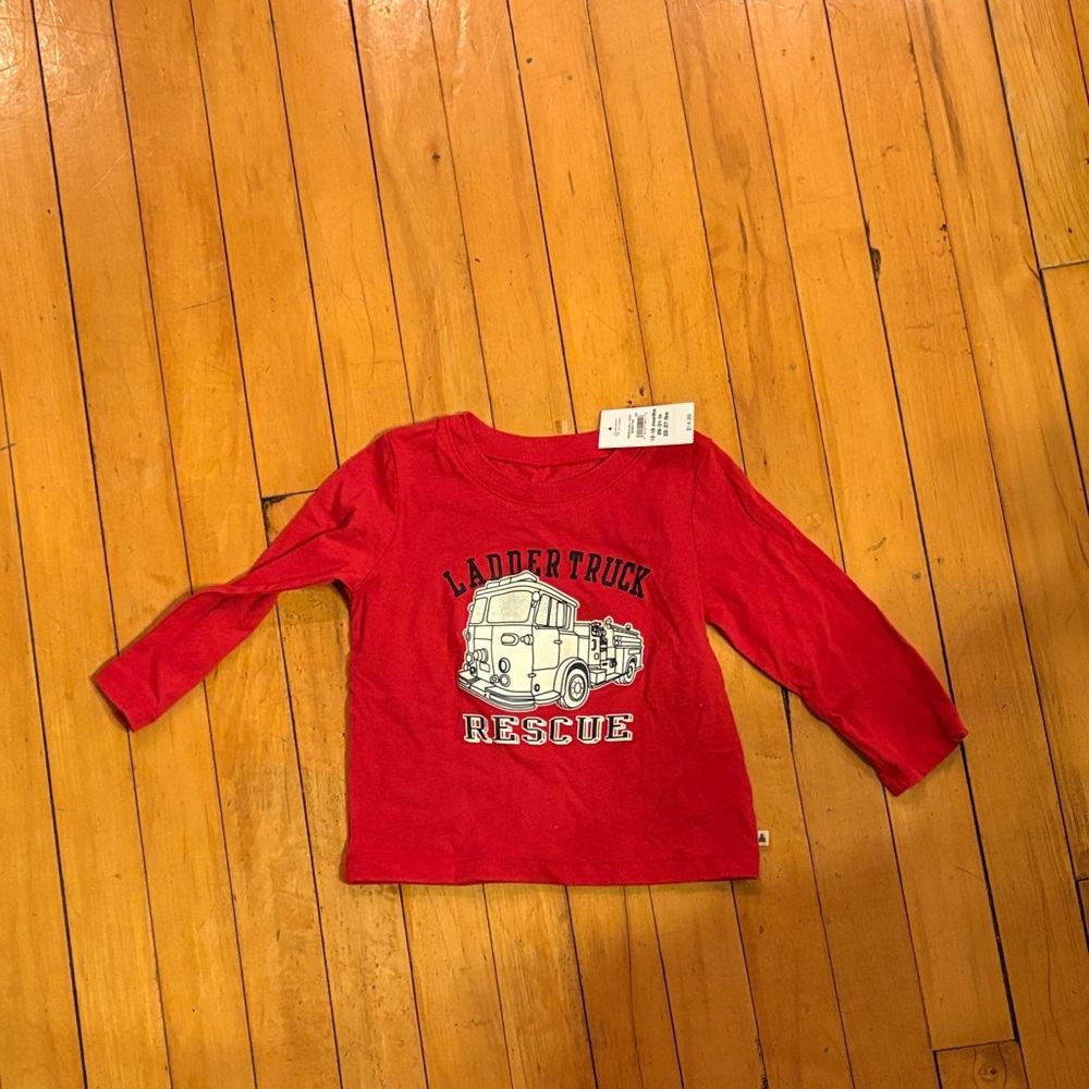 GAP Red Ladder Truck Rescue Long Sleeve Tee